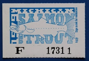 Estampilla de salmón y trucha de Michigan 1979 de EE. UU. (MITS12) - Imagen 1 de 1