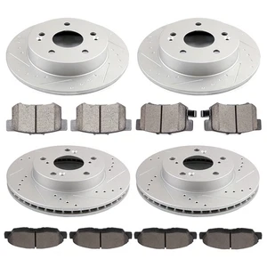 Fits Honda Civic Sedan 2012 Slot Front & Rear Brake Rotors Discs + Ceramic Pads - Picture 1 of 1