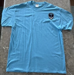 Maglietta Grateful Dead-XL-Ruba il tuo viso toppa cucita a fungo-frutta O’Loom-Lt blu - Foto 1 di 12