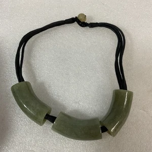Vintage Jade Jadeite 3 Piece Statement Necklace 17” - Imagen 1 de 10