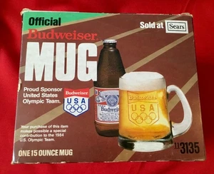 1984 Olympics Budweiser Beer Mug Glass in Original Box Sold at Sears * - Picture 1 of 16