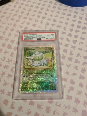 Pokémon TCG Bulbasaur Reverse Holo Card Legendary Collection 68/110 PSA 8 - Image 1 of 4