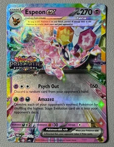 Pokemon Prismatic Evolutions Espeon ex 034/131 Surprise Box Stamped Promo - Picture 1 of 2