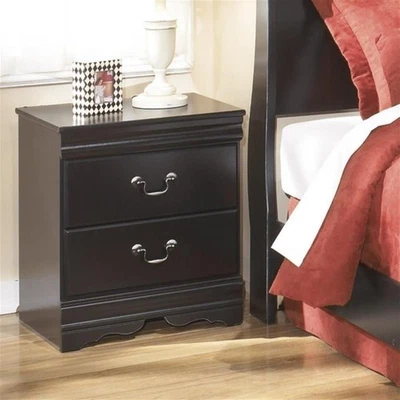 Ashley Furniture Huey Vineyards 2 Drawer Wood Nightstand in Black - Image 1 of 2