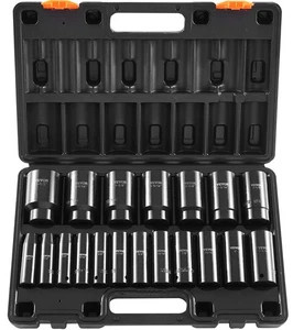 Impact Socket Set 1/2 Inches 19 Piece Deep Socket 6-Point Sockets Rugged Cons... - Picture 1 of 9