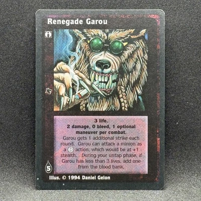 Renegade Garou 1994 Jyhad Vampire The Eternal Struggle Limited CCG Game Card - Image 1 of 2