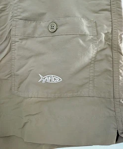 Pantalones Cortos de Pesca AFTCO Originales Para Hombre Nylon 5 Bolsillos Talla 38 Tostado Cintura Elástica - Imagen 1 de 5