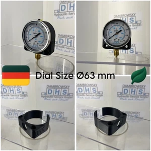Halterung Manometer Ø63 mm Befestigung M6 Wandmontage Halter Clip 3D Druck PLA - Bild 1 von 3