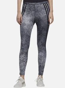 Adidas 3 Stripe Aeroready 7/8 Athletic Leggings Grey Black Size Small Womens - Picture 1 of 10