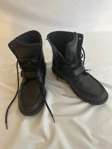 POLO RALPH LAUREN Junior's Ranger Hi II Boot 90945 B Black Size Boys 7 - Picture 1 of 4