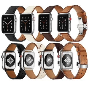 Luxury Strap For Apple Watch Ultra 3 Leather Bracelet iWatch 11 10 9 8 7 - Picture 1 of 26