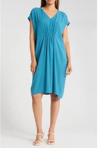 Eileen Fisher V-Neck Silk Shift Dress (size L) - Picture 1 of 2