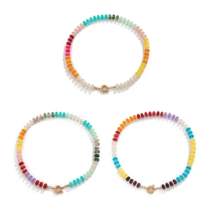 Vibranting Multicolor Acrylic Bead Necklace Everyday Fashion Accessory - Picture 1 of 11