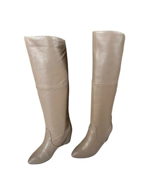 Botas de tacón de cuero gris hasta la rodilla vintage talla 6,5 por Report  Foto 1 de 4