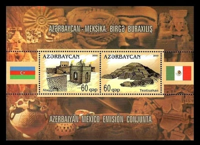 Azerbaijan - Mexico 2010 * Flags * Architecture * Joint Block * MNH - Image 1 of 2