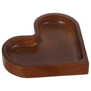 Solid Wood Love Candy Plate Decorative Serving Platter Heart Food Tray - Picture 1 of 12