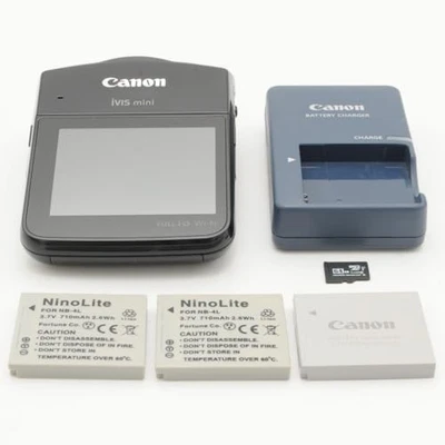 Canon iVIS mini Black 12.8MP High Definition Camera w/Battery, Charger - Image 1 of 4