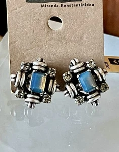 Konplott 🍀 Ohrringe Ohrstecker 🍀 Aztec 🍀 Blau Silber - Bild 1 von 5