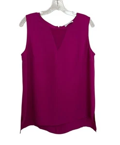 Calvin Klein | Hot Pink Fuchsia Sleeveless Top Mesh Neckline Large Barbiecore - Bild 1 von 5