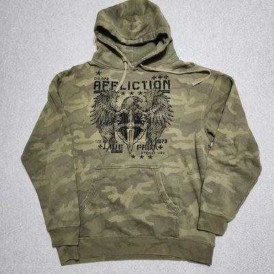 Sudadera con Capucha Affliction Para Hombres Grande Camuflada Águila Rápida Viva Espada Escudo Pullover Militar Foto 1 de 4