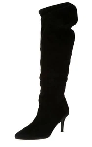 Stuart Weitzman 249030 Womens Suede Knee High Boots Black Size 9 Medium - Picture 1 of 5