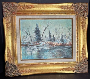 L.C TIFFANY KÜNSTLER LESLIE H NASH (1886-1958) HERBST LANDSCHAFT ÖLGEMÄLDE SCHILD - Bild 1 von 6