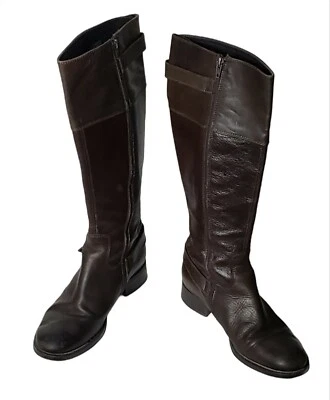 Botas de montar ALDO de cuero marrón con cremallera hasta la rodilla talla 8 EE. UU.  Foto 1 de 4