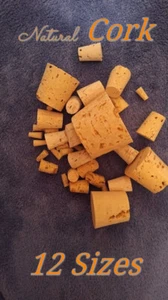 CORK stopper plug round tapered style crafts fishing lab wine *various sizes&Qt*