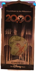 Prendedor Cuenta Regresiva para el Milenio 96 Bambi 2000 1999 Vintage de Disney Store - Imagen 1 de 2