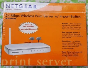 Netgear Wireless Router Print Server Network Switch WGPS606 54Mbps Wifi NIB Seal - Picture 1 of 6