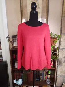 Talbots Petite Women’s MP, Pink Sweater With Ribbon Bow Tied Cuffed Sleeves  - Picture 1 of 8