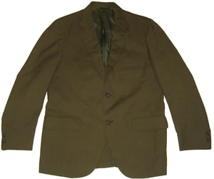 VTG 50s MCM Style-Smart MERIT Green Wool Stripe Sport Coat Dbl Vent Jacket 42/43 - Picture 1 of 10