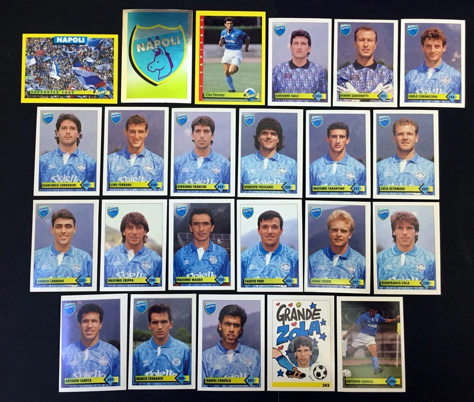 SET DI 23 FIGURINE CALCIATORI MERLIN 93 1992-93  SQUADRA NAPOLI NUOVE - Immagine 1 di 1