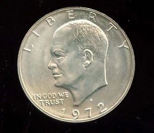 1972-S 40% SILVER EISENHOWER DOLLAR GEM BU (V938) - Picture 1 of 2