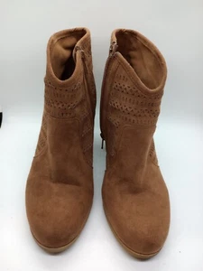 American Rag Women's Ankle Booty High Heel Brown Size 9 Leather S018 - Picture 1 of 9