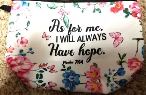 Psalm always have hope Bible Pencil Pouch, cosmetic bags Bag gift Christian - Picture 1 of 3