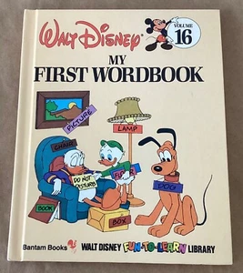 My First Word Book Walt Disney Fun to Learn Library Book OOP vtg v 16 hardcover - Picture 1 of 8
