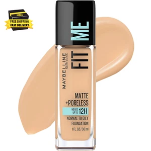 Fit Me Matte + Poreless Liquid Oil-Free Foundation Makeup, Natural Beige, 1 Coun - Picture 1 of 7