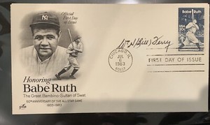 William “ Bill “Terry Giants HOF Autographed First Day Bath Ruth Cover