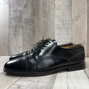 Mezlan Herren 8 Derby Oxford Brogue Leder Elegant Schuhe Kappe Zehe Schnürung Schwarz - Bild 1 von 13