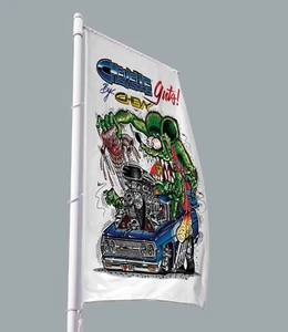 Chevelle Chevrolet SS Car Rat Fink Car Flag Banner 3x5 FT Hot Rod Chevy Garage - Picture 1 of 6