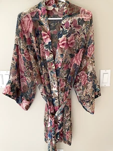 Vtg Victoria's Secret Gold Label Semi Sheer Kimono Robe One Size - Picture 1 of 7