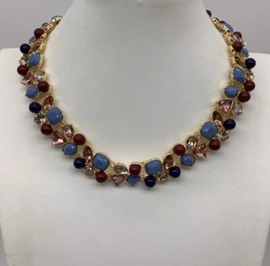 White House Black Market Rot, Gold, Cranberry, Blau Rosa Perlen Halskette NEU - Bild 1 von 3