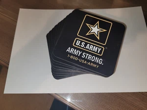 Juego de 10 posavasos "Army Strong" 3 1/2'' x 3 1/2'' del ejército de Estados Unidos - ¡BONITO! - Imagen 1 de 2