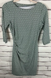 J. Mclaughlin Women's Size XS Mint Green/Black Long Sleeve Pleated Dress - Picture 1 of 5