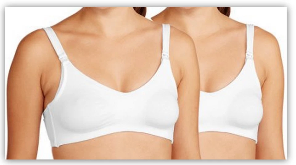 Pacote com 2 sutiãs de enfermagem BRANCO 40DWynette por Valmont copo macio para maternidade - Imagem 1 de 1