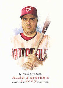 2007 Topps Allen and Ginter Washington Nationals Baseball Card #285 Nick Johnson