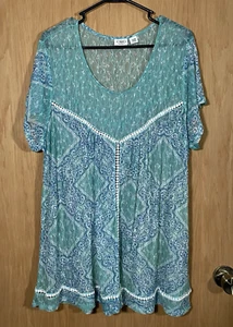 CATO Woman Gauzy Sheer Top Paisley Artsy Boho CottageCore Women's Plus Sz 22/24W - Picture 1 of 6