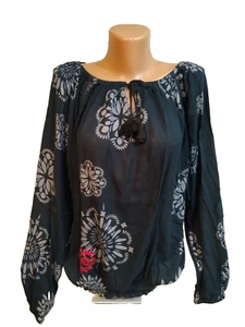 Desigual Damen Bluse Gr. XS oversized blau bunt geblümt - Bild 1 von 12