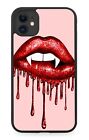 Bright Red Vampire Lipstick Rubber Phone Case Halloween Lips Fangs Girls DG30